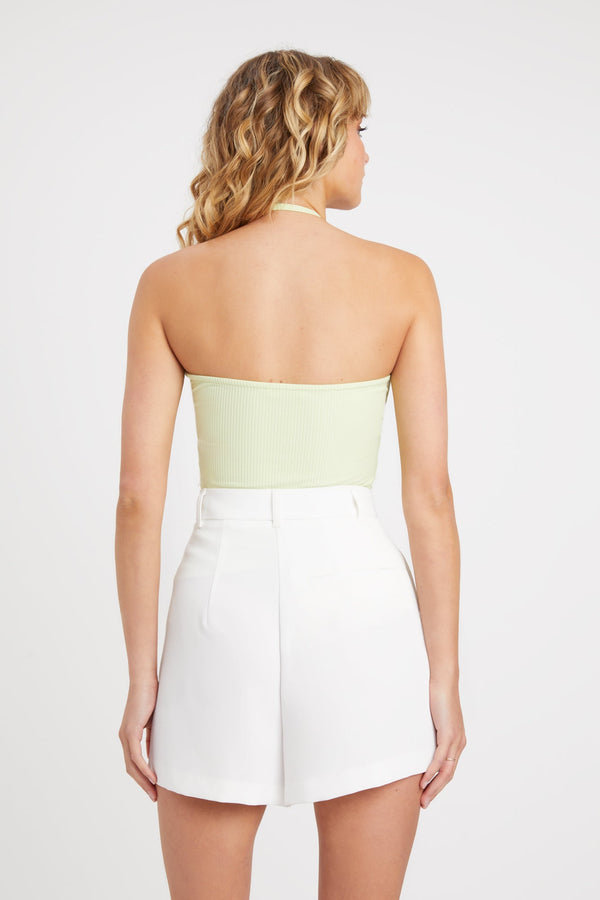 Kookai Maisie Halter Top Lime Cream