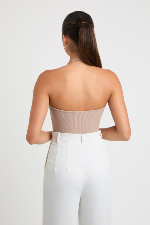 Kookai Maisie Halter Top Taupe