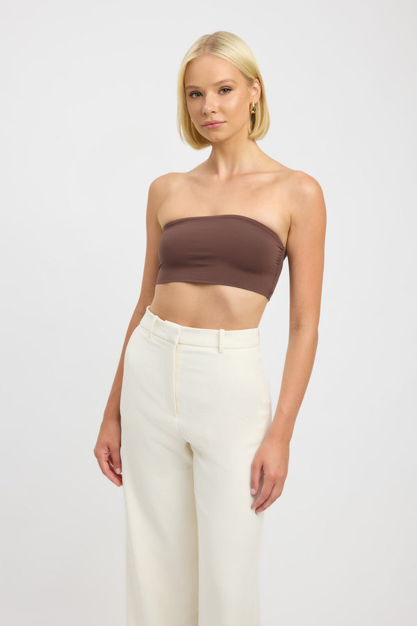 Kookai Malia Crop Dark Chocolate