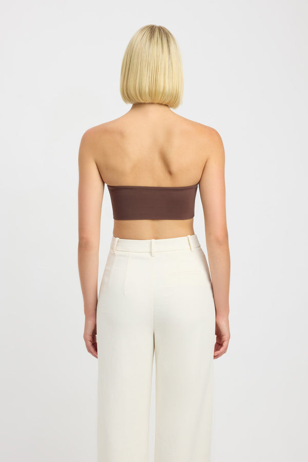 Kookai Malia Crop Dark Chocolate