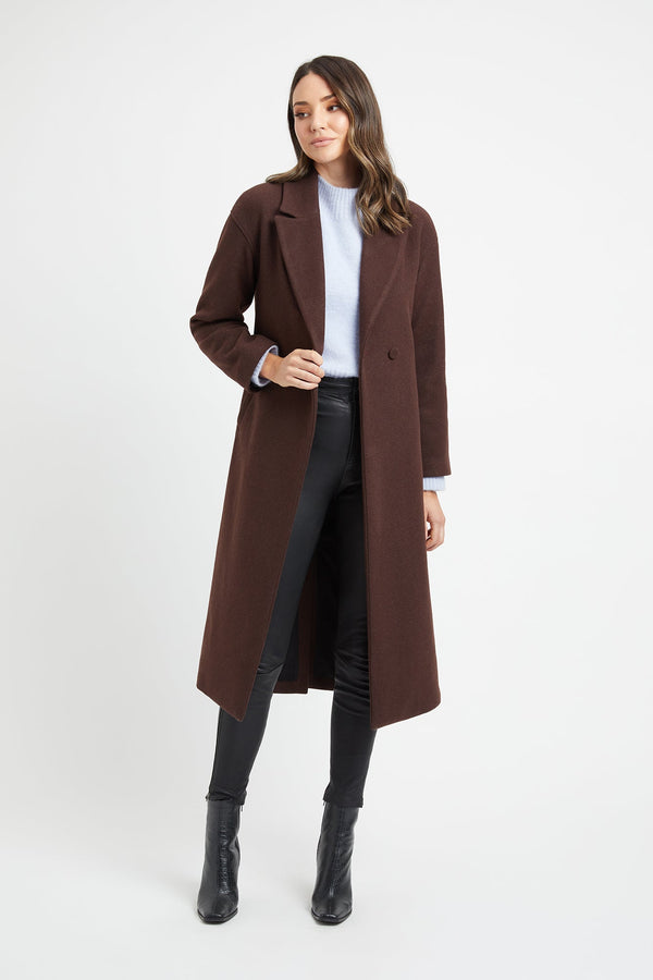 Kookai Malmo Coat Dark Chocolate