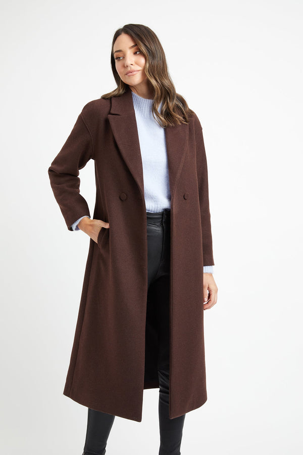 kookai Malmo Coat Dark Chocolate