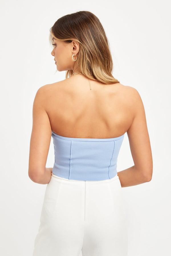 Kookai Malone Bustier Top Cerulean