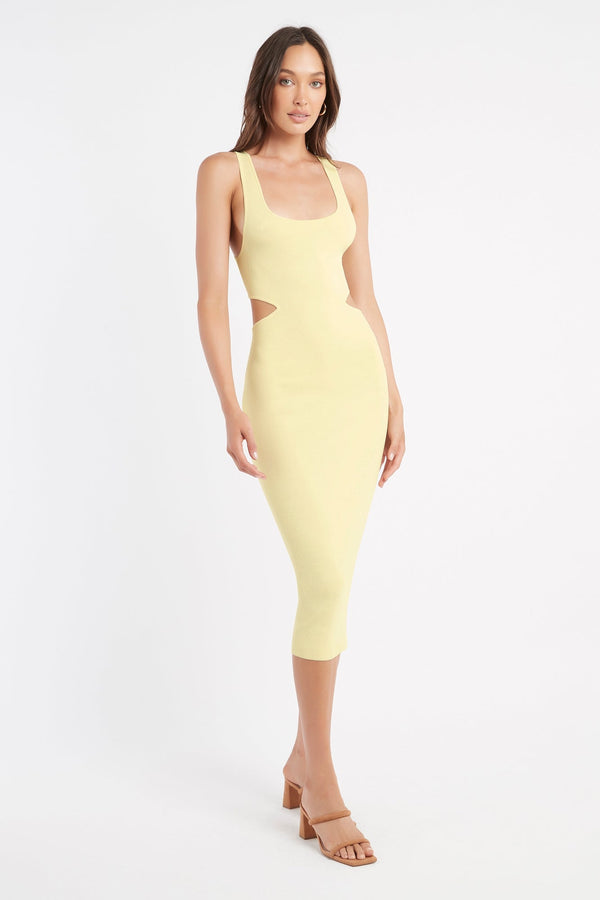 Kookai Malone Cutout Dress Sorbet Yellow