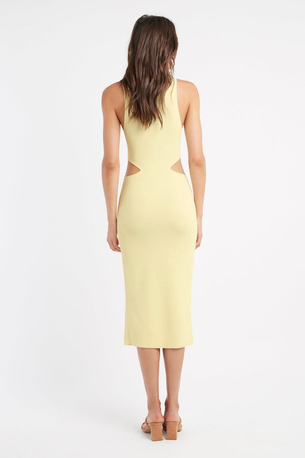 Kookai Malone Cutout Dress Sorbet Yellow