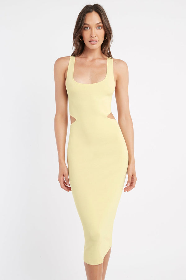 kookai Malone Cutout Dress Sorbet Yellow