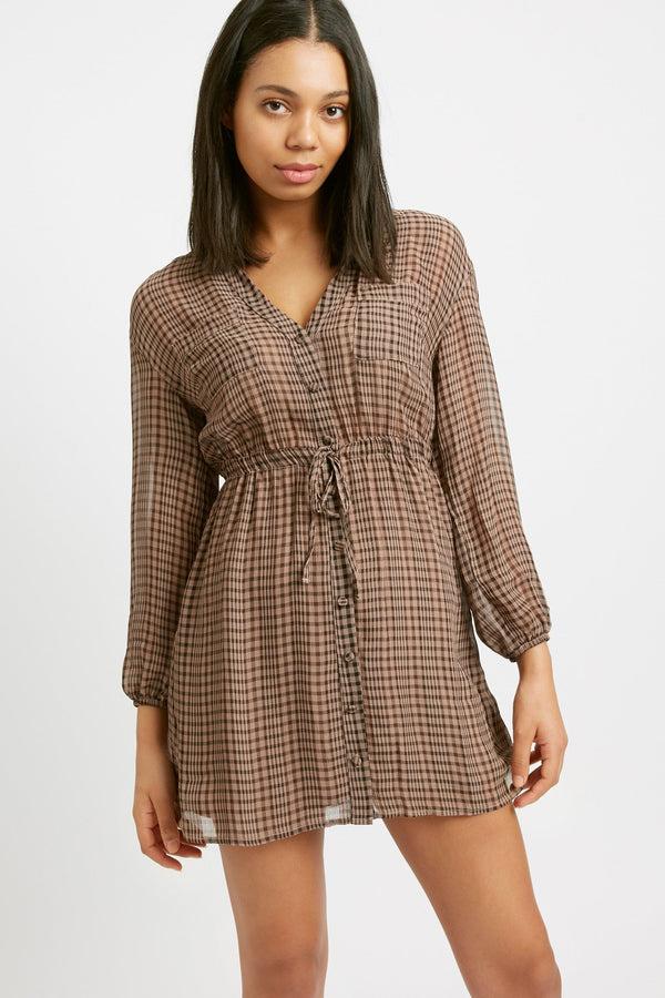Kookai Margot Check Mini Dress Multi