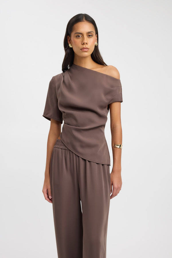 Kookai Maria Asymmetric Top Walnut