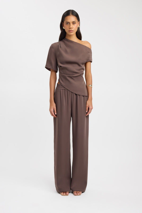 kookai Maria Asymmetric Top Walnut