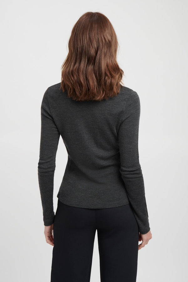 Kookai Maria Button Up Top Charcoal Marle