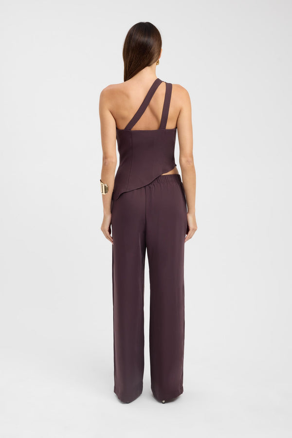 Kookai Maria Elastic Pant Dark Mahogany