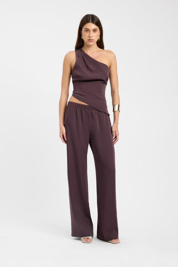 kookai Maria Elastic Pant Dark Mahogany