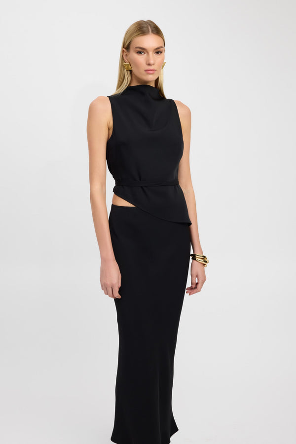 Kookai Maria High Cowl Top Black