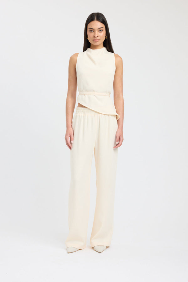 kookai Maria High Cowl Top Buttercream