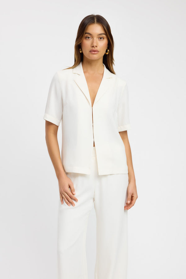 Kookai Maria Short Sleeve Shirt Coconut Milk