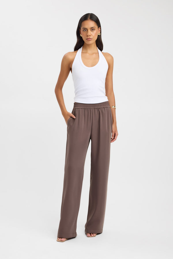kookai Maria Wide Leg Pant Walnut