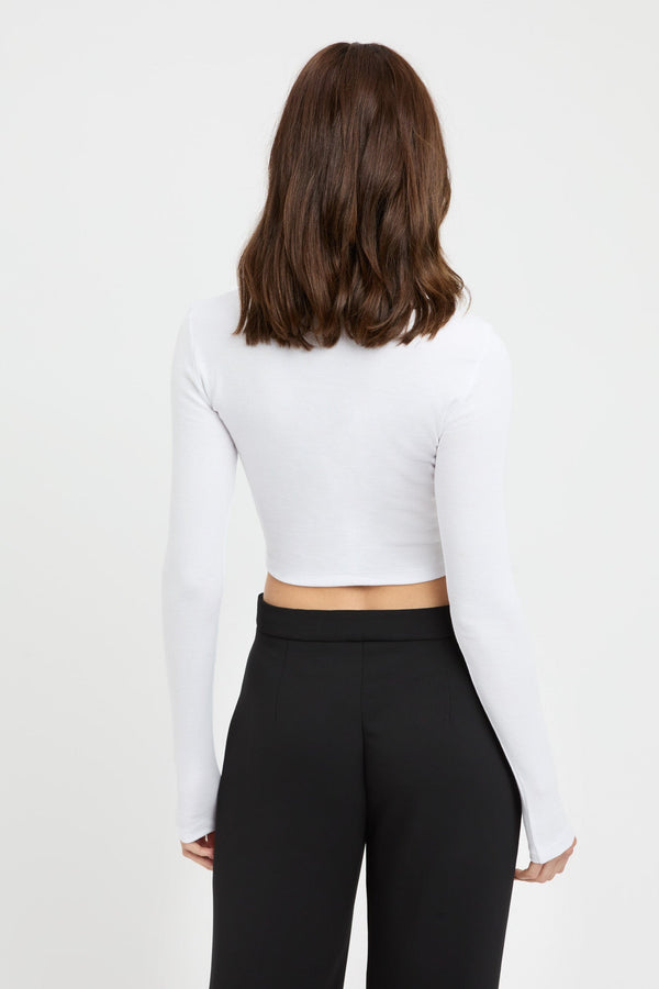 Kookai Marnie Long Sleeve Crop White