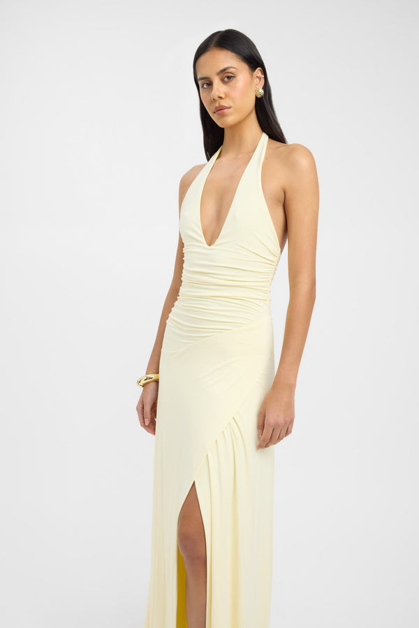 Kookai Maya Maxi Dress Lemon Icing