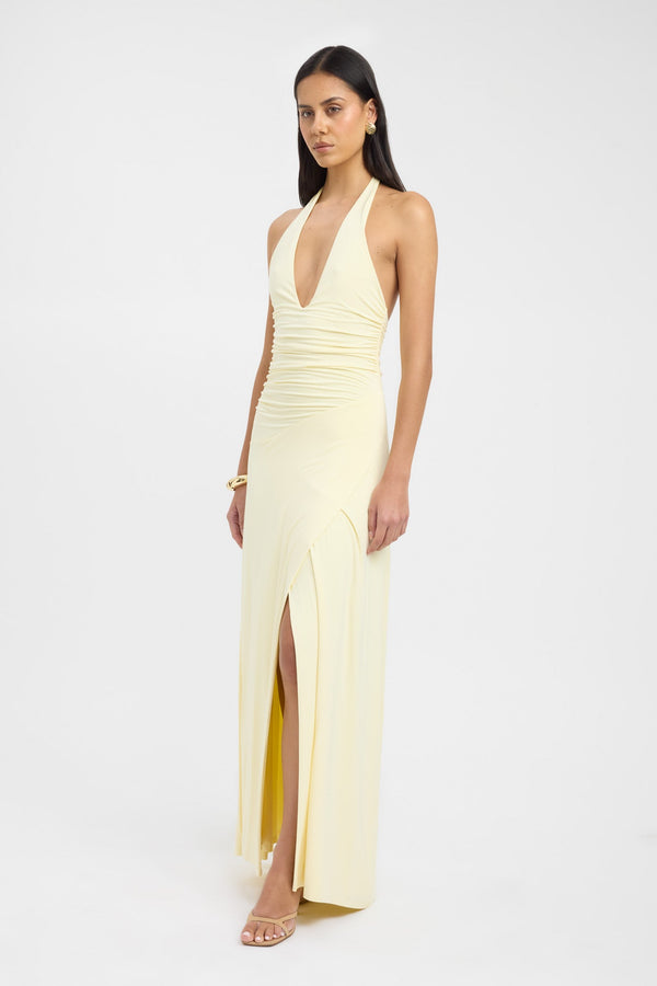 Kookai Maya Maxi Dress Lemon Icing