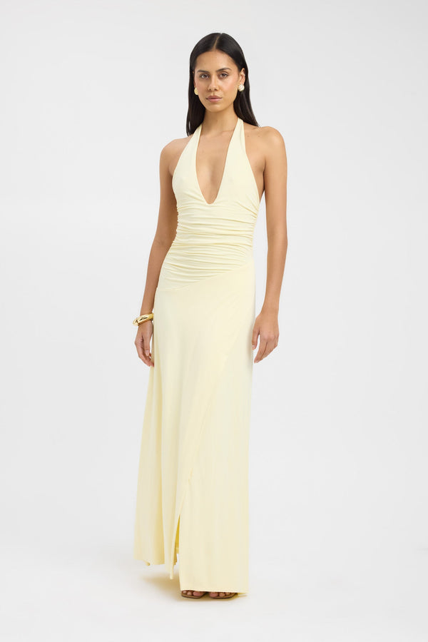 kookai Maya Maxi Dress Lemon Icing