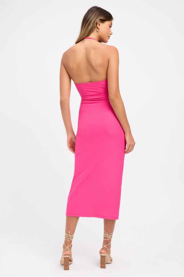 Kookai Melissa Halter Dress Hot Pink