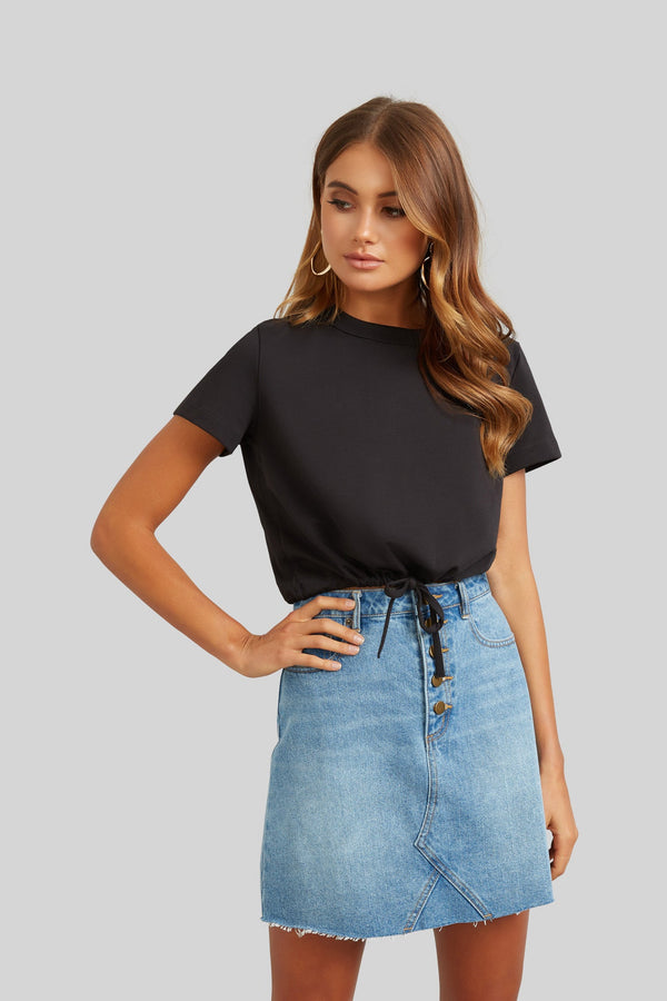 kookai Memphis Tie Tee Black