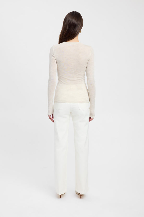 Kookai Meribel Wool Cardigan Seashell Marle