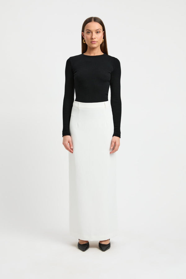 kookai Merino Wool Crew Neck Top Black