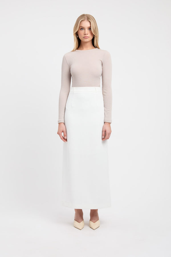 kookai Merino Wool Crew Neck Top Silver Grey