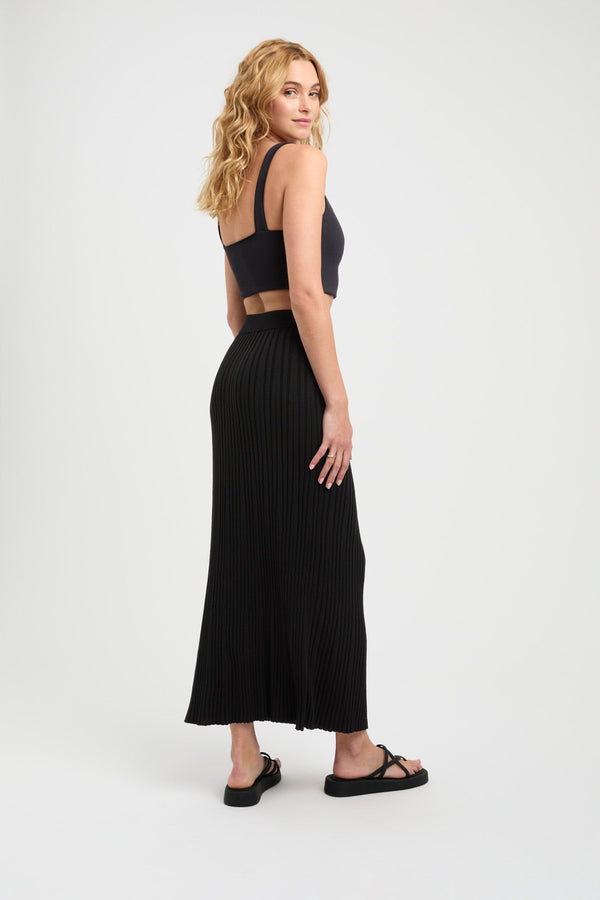 Kookai Mika Flared Midi Skirt Black