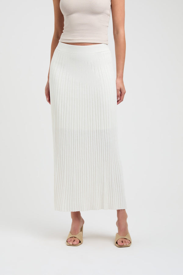 Kookai Mika Flared Midi Skirt Coconut Milk