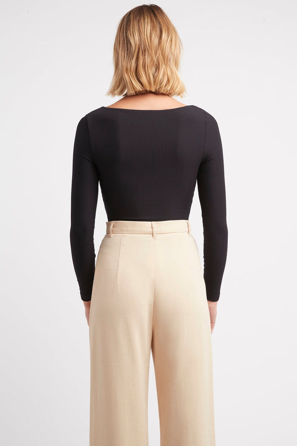 Kookai Mila Long Sleeve Bodysuit Black