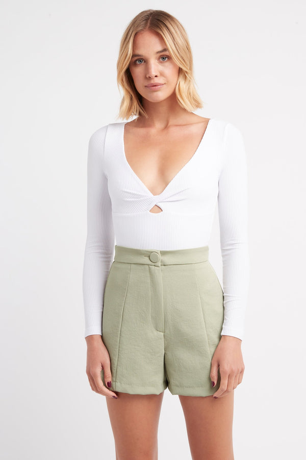 kookai Mila Long Sleeve Bodysuit White
