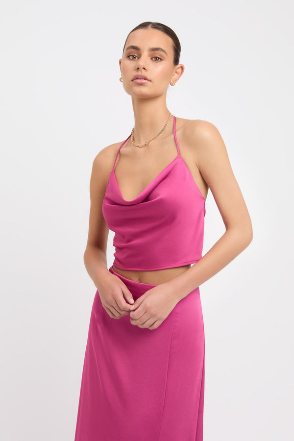 kookai Milan Cowl Top Dahlia