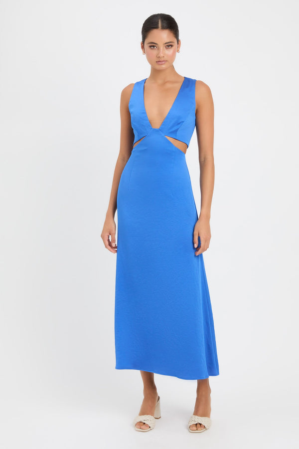 kookai Milan Cut Out Dress Sapphire