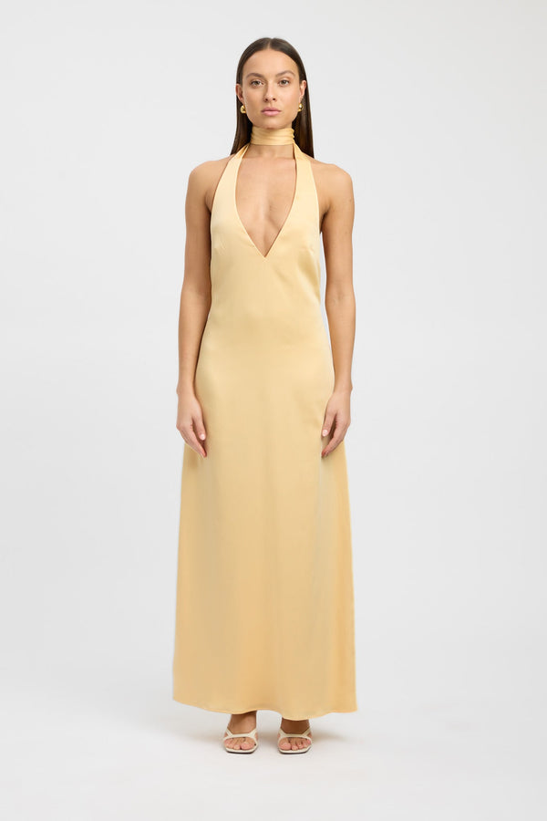 kookai Milan Maxi Dress Butter Popcorn