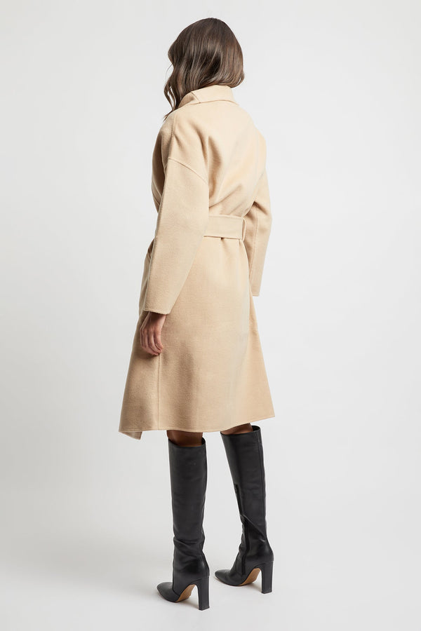 Kookai Milan Wrap Coat Walnut