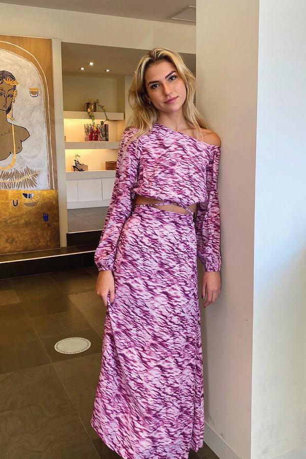 Kookai Milana Long Sleeve Top Plum