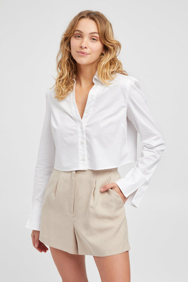kookai Monaco Cropped Shirt White