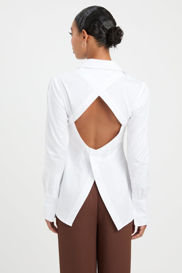 kookai Monaco Cut Out Shirt White
