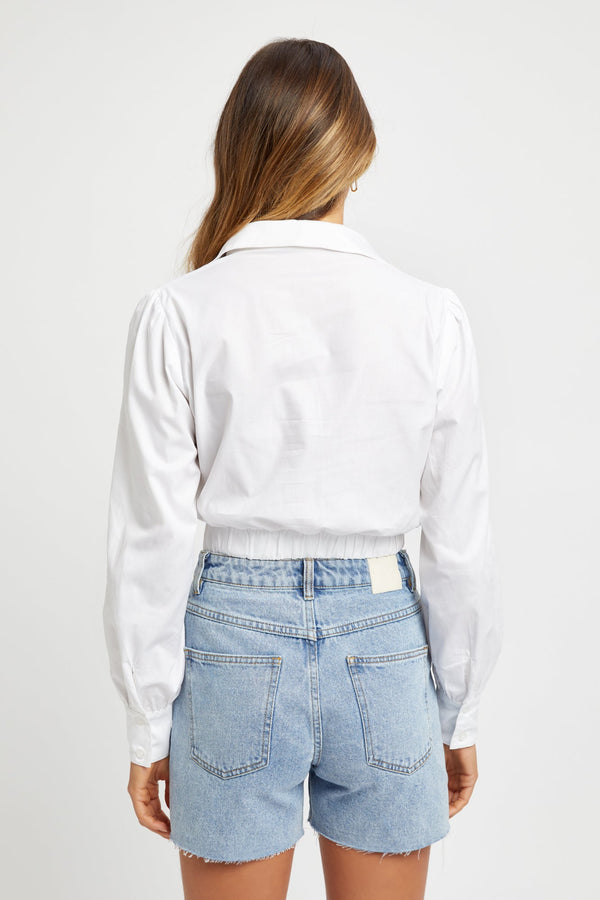 Kookai Monaco Shirred Shirt White