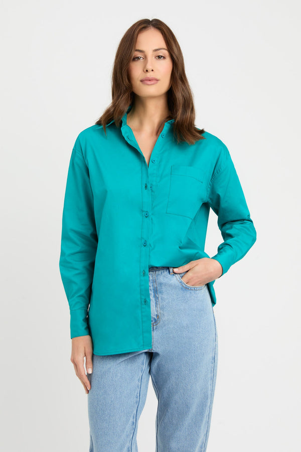 kookai Monaco Staple Shirt Teal