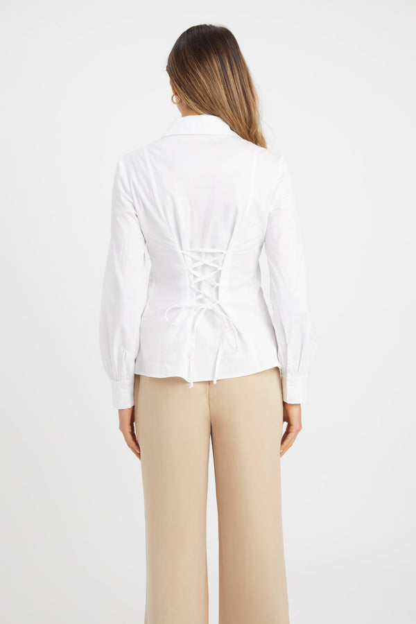 Kookai Monaco Tie Back Shirt White
