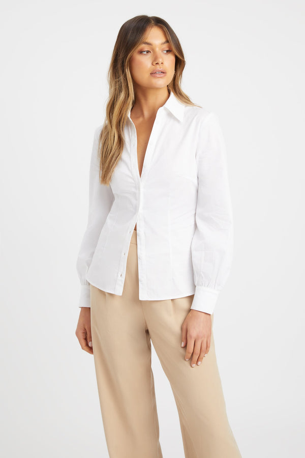 kookai Monaco Tie Back Shirt White