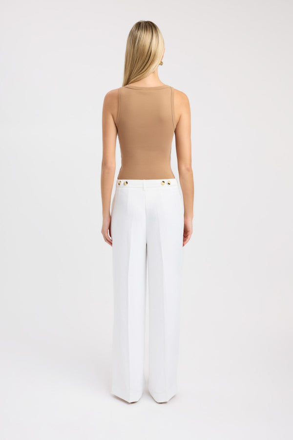 Kookai Monogram Scoop Tank Camel