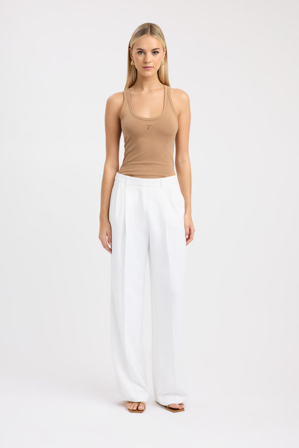 kookai Monogram Scoop Tank Camel