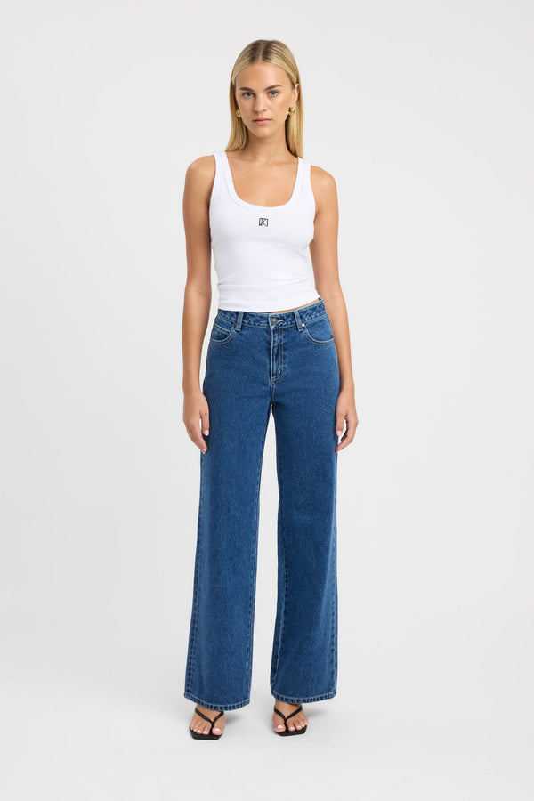 kookai Monogram Scoop Tank White