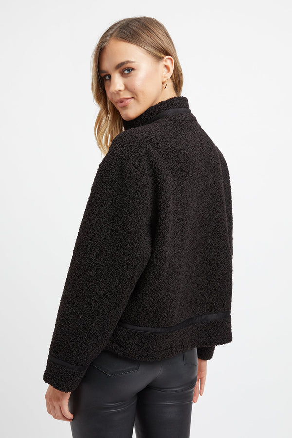 Kookai Montana Fleece Jacket Black