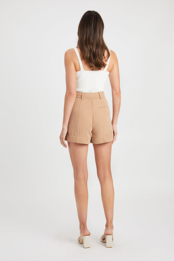 Kookai Montmartre Tab Shorts Walnut