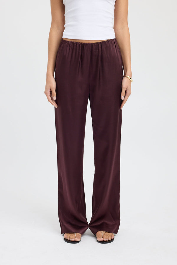 Kookai Monty Gathered Pant Mahogany